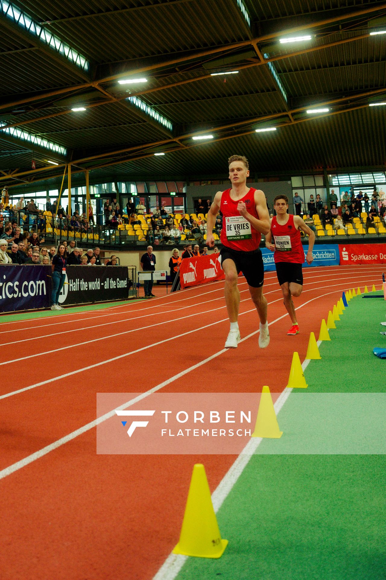 Jan de Vries (DSC Oldenburg) am 08.02.2026 beim Sparkassen Indoor Meeting in der Helmut-Körnig-Halle in Dortmund