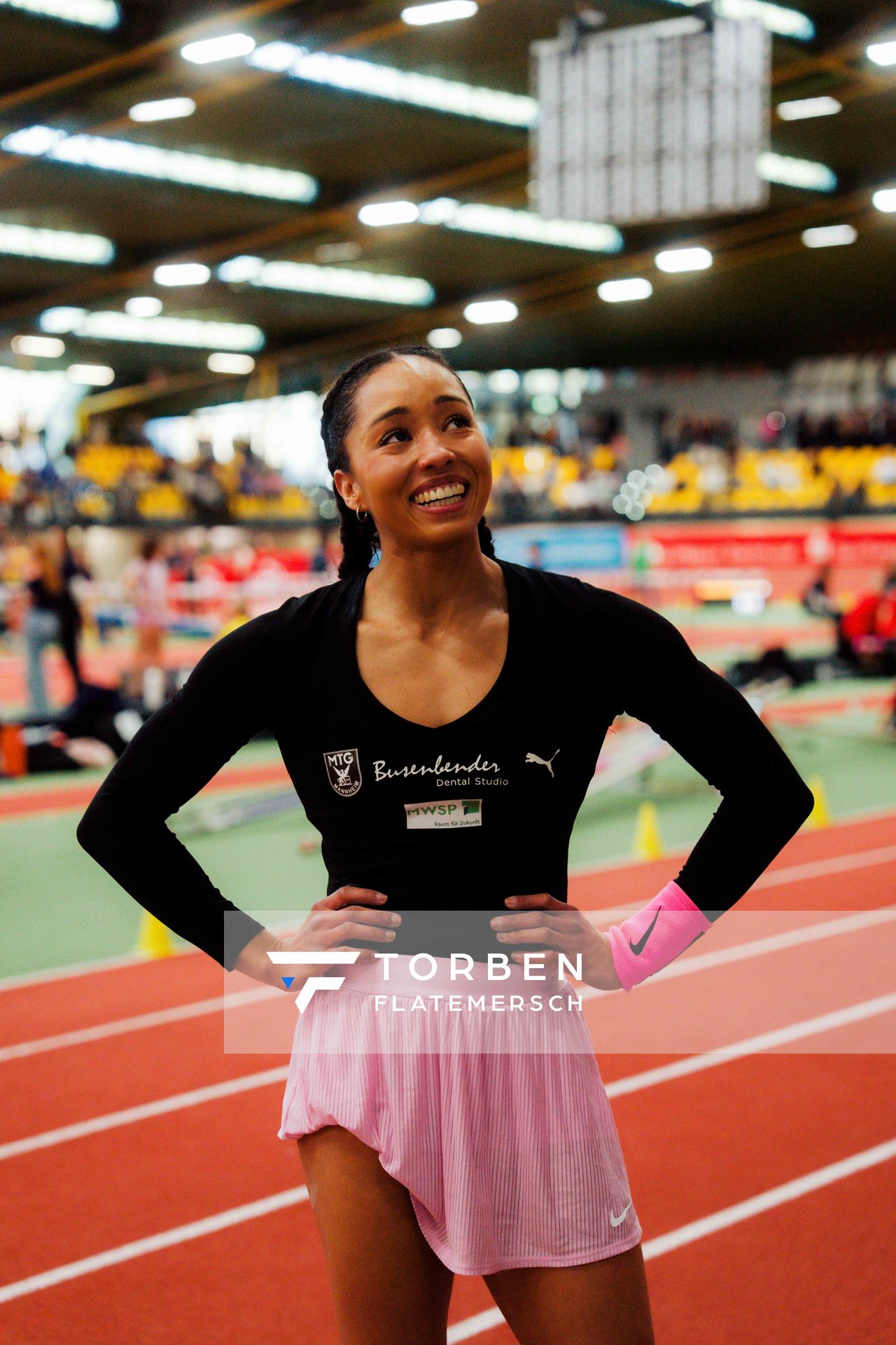 Jacqueline Otchere (MTG Mannheim) am 08.02.2026 beim Sparkassen Indoor Meeting in der Helmut-Körnig-Halle in Dortmund