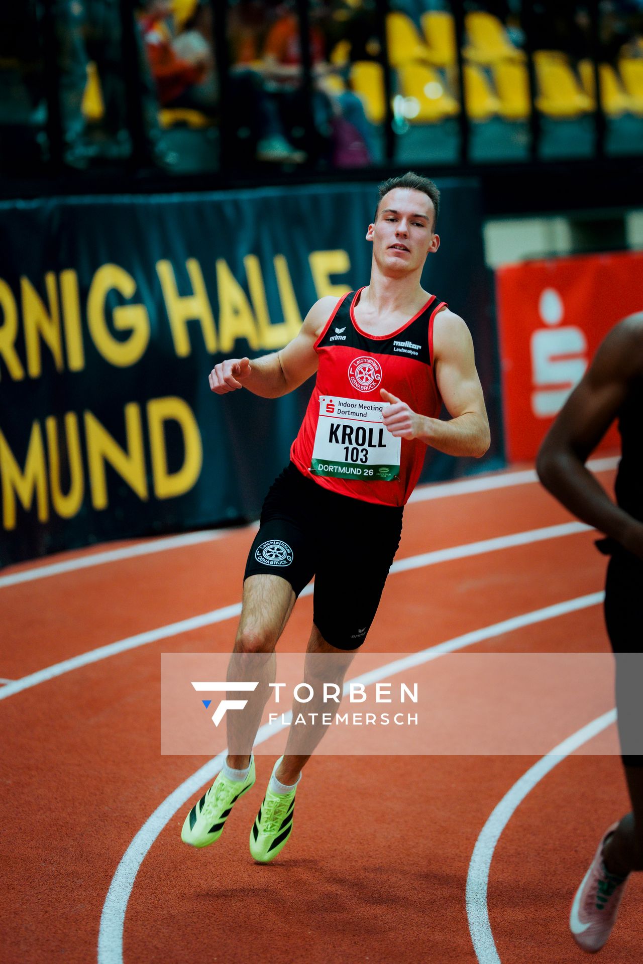 Florian Kroll (LG Osnabrück) am 08.02.2026 beim Sparkassen Indoor Meeting in der Helmut-Körnig-Halle in Dortmund