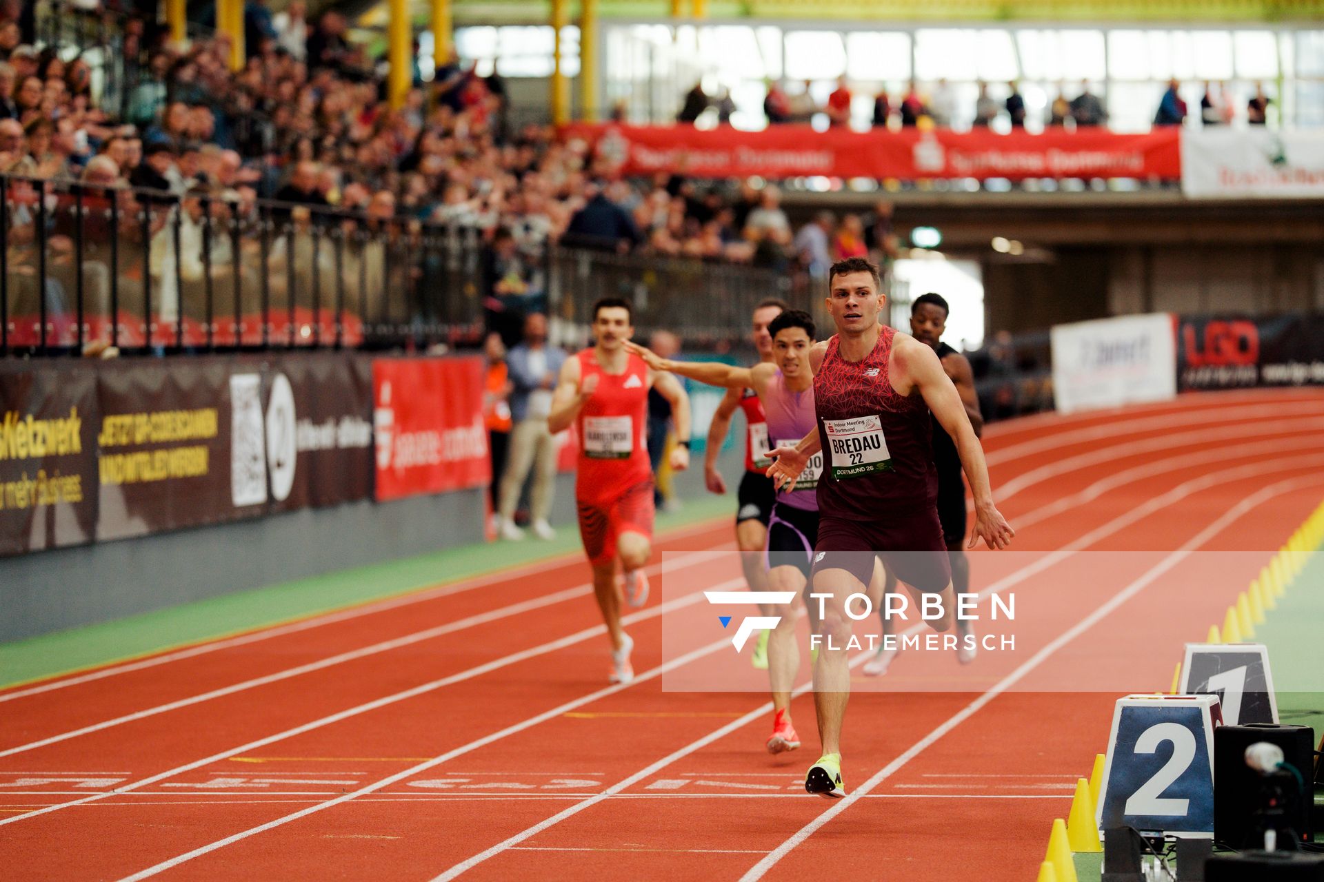 Jean Paul Bredau (VfL Wolfsburg) am 08.02.2026 beim Sparkassen Indoor Meeting in der Helmut-Körnig-Halle in Dortmund