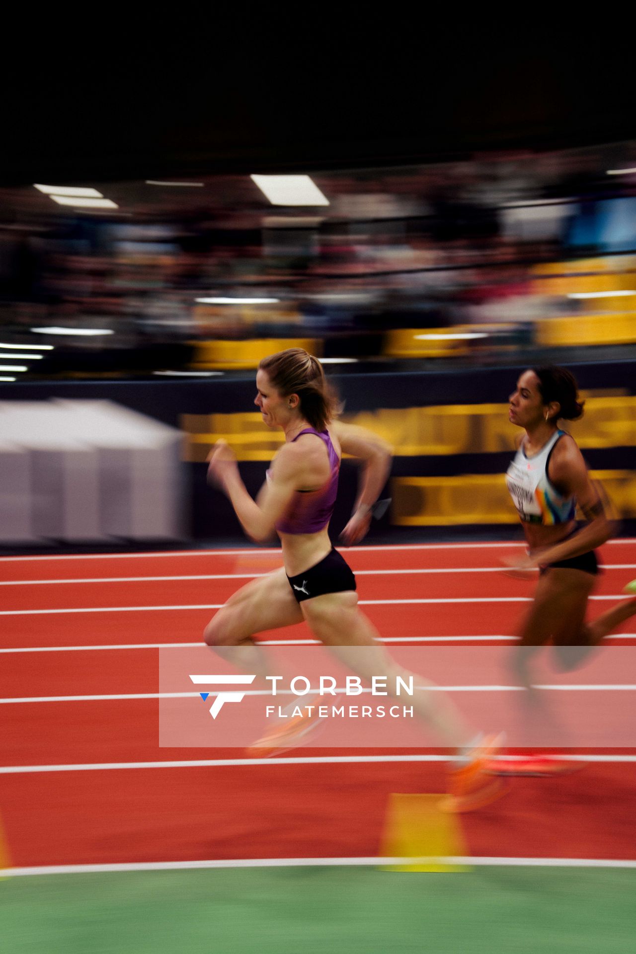 Tanja Spill (TSV Bayer Dormagen), Aleksandra Formella (Polen) am 08.02.2026 beim Sparkassen Indoor Meeting in der Helmut-Körnig-Halle in Dortmund