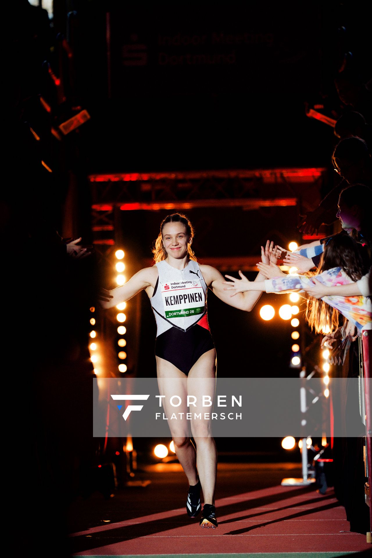 Lotta Kemppinen (Finnland) am 08.02.2026 beim Sparkassen Indoor Meeting in der Helmut-Körnig-Halle in Dortmund