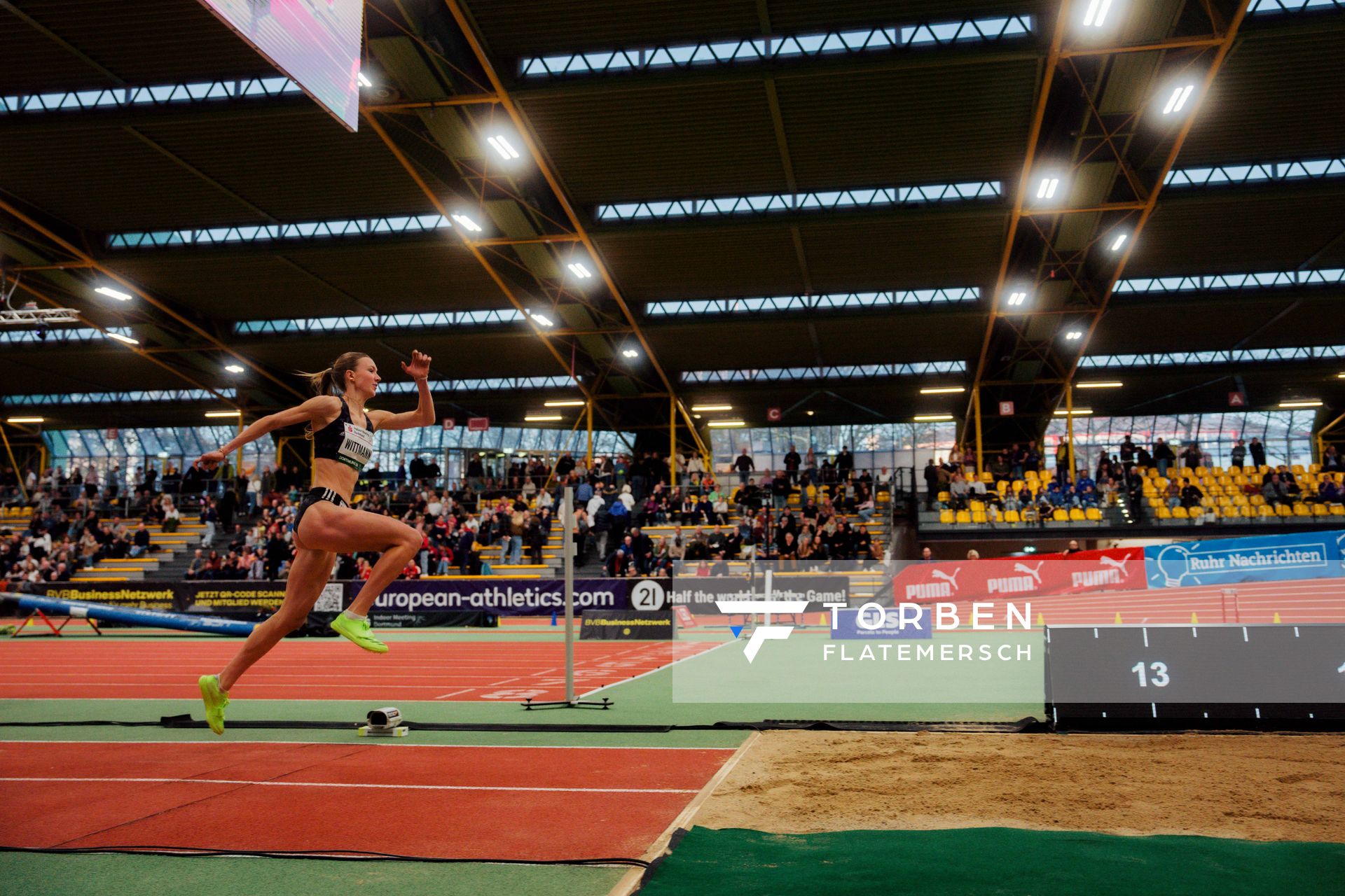 Kira Wittmann (Hannover 96) am 08.02.2026 beim Sparkassen Indoor Meeting in der Helmut-Körnig-Halle in Dortmund