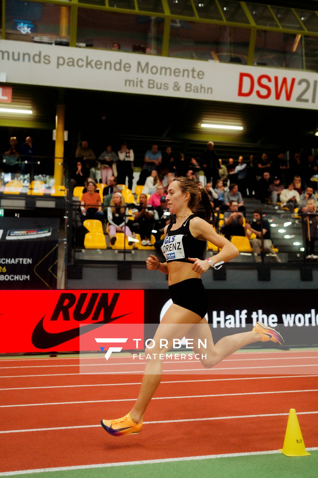 Leandra Lorenz (Berlin Track Club) am 27.02.2026 bei den Deutschen Hallen Meisterschaften in der Helmut-Körnig-Halle in Dortmund