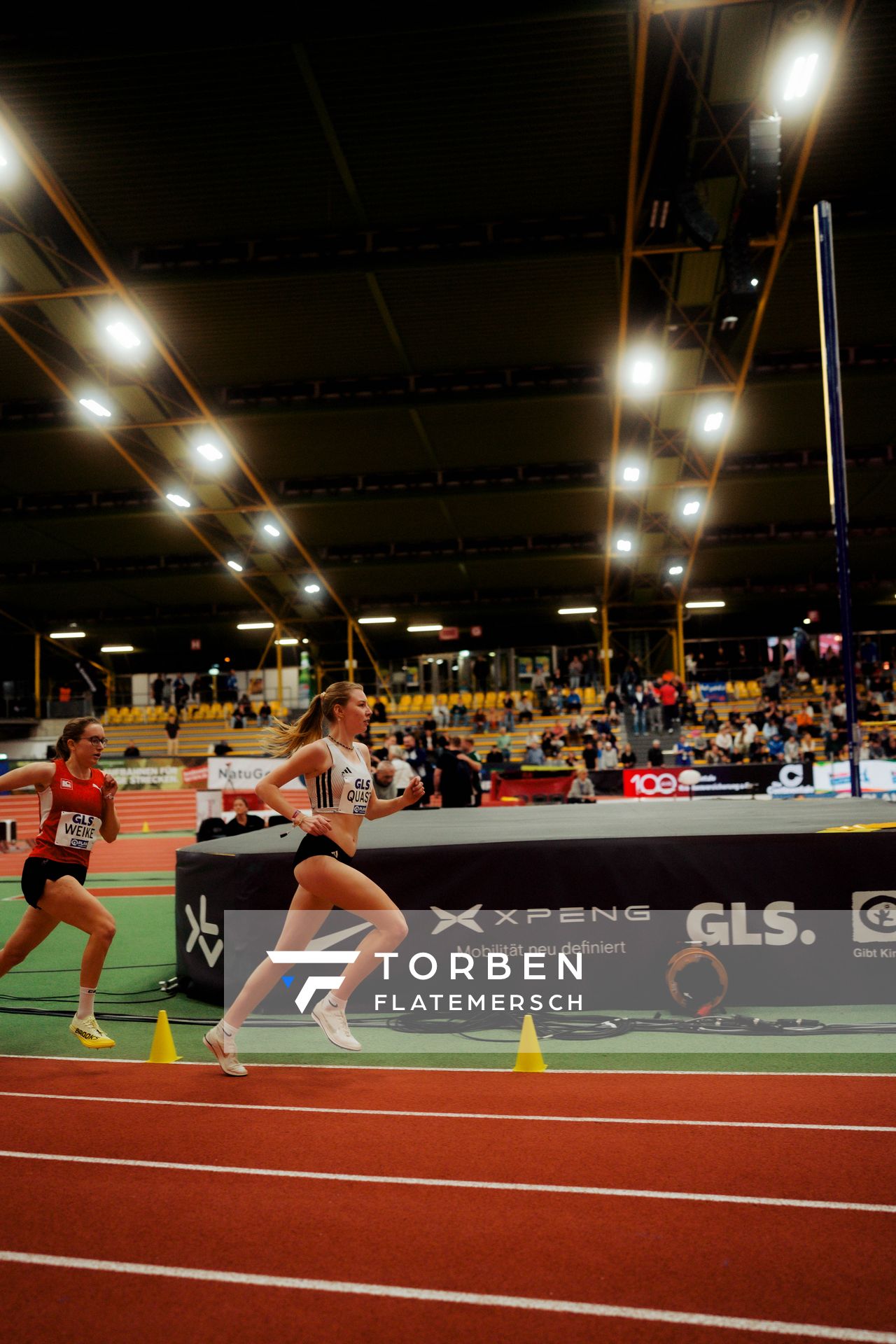 Emily Quast (SCC Berlin) am 27.02.2026 bei den Deutschen Hallen Meisterschaften in der Helmut-Körnig-Halle in Dortmund