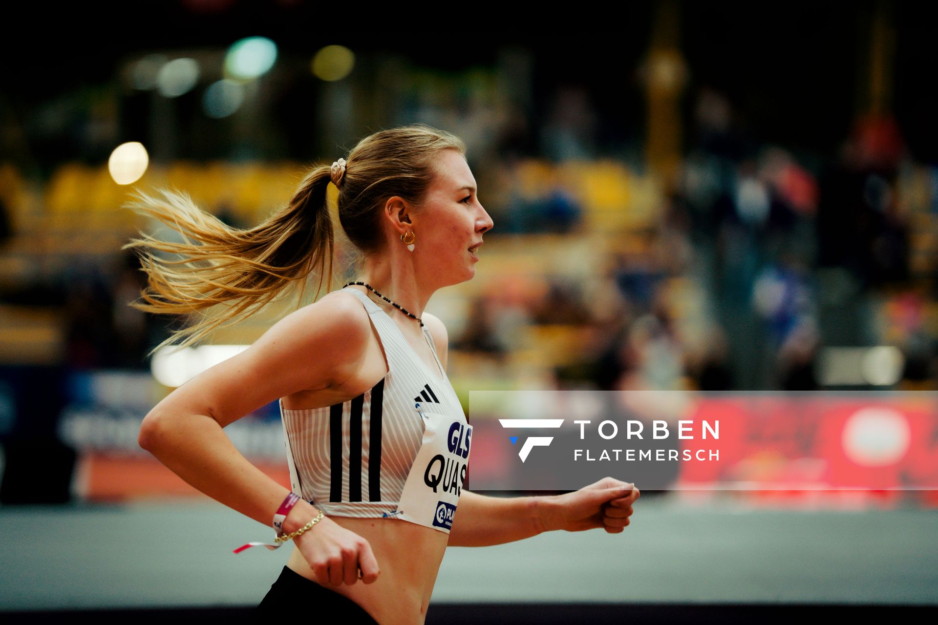 Emily Quast (SCC Berlin) am 27.02.2026 bei den Deutschen Hallen Meisterschaften in der Helmut-Körnig-Halle in Dortmund
