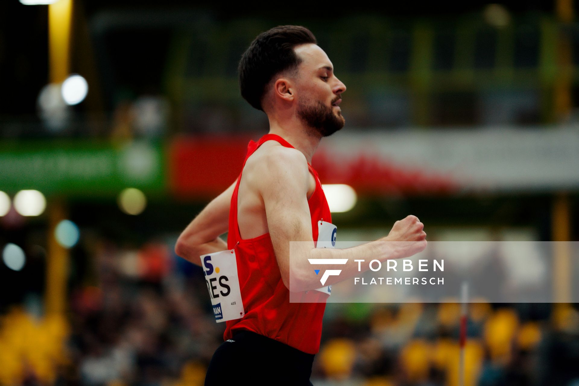 Max Nores (TSV Bayer 04 Leverkusen) am 27.02.2026 bei den Deutschen Hallen Meisterschaften in der Helmut-Körnig-Halle in Dortmund