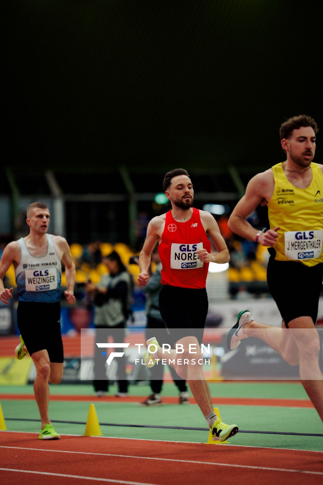 Max Nores (TSV Bayer 04 Leverkusen) am 27.02.2026 bei den Deutschen Hallen Meisterschaften in der Helmut-Körnig-Halle in Dortmund