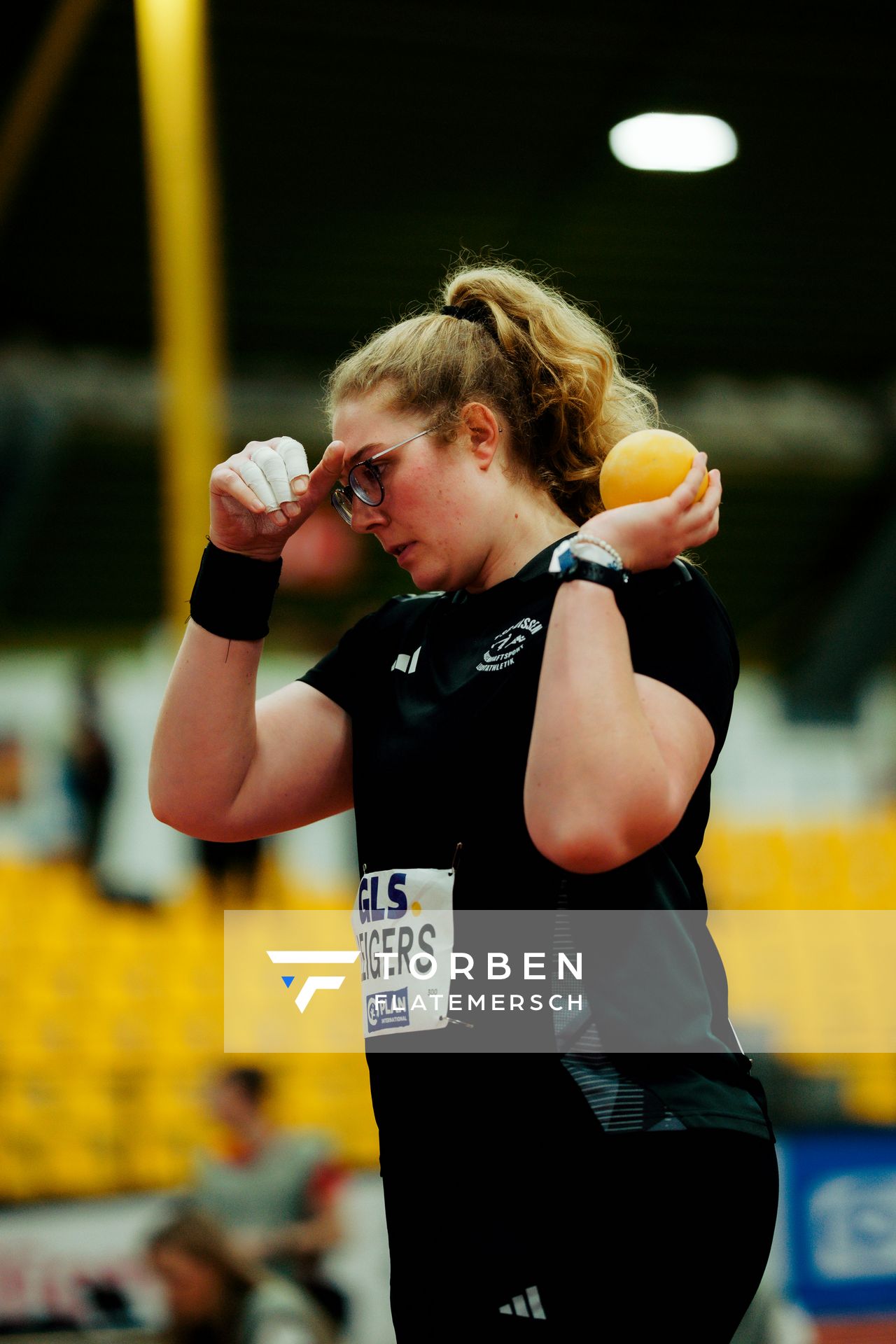 Nadine Leigers (TSG Dissen) am 27.02.2026 bei den Deutschen Hallen Meisterschaften in der Helmut-Körnig-Halle in Dortmund