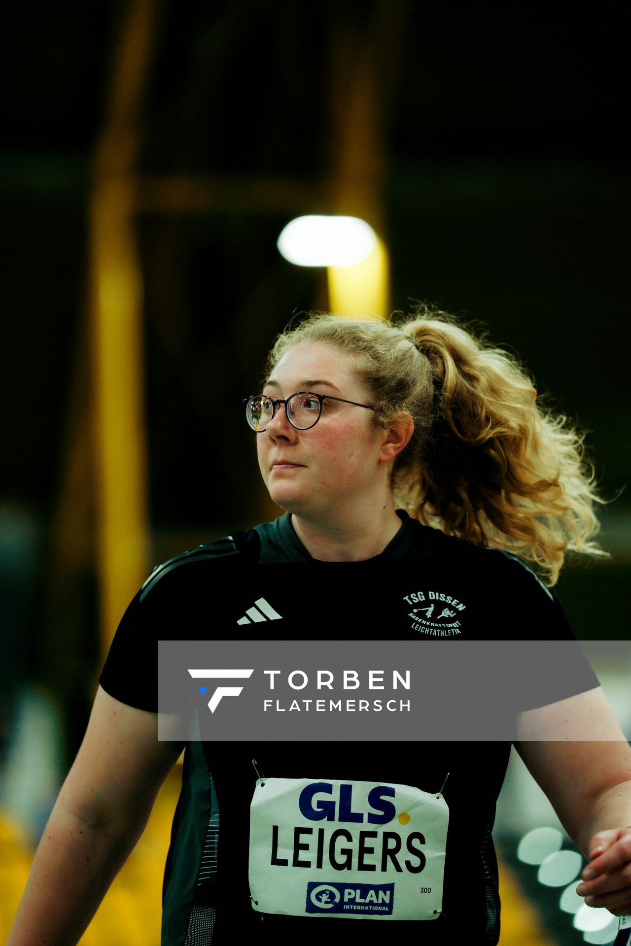 Nadine Leigers (TSG Dissen) am 27.02.2026 bei den Deutschen Hallen Meisterschaften in der Helmut-Körnig-Halle in Dortmund