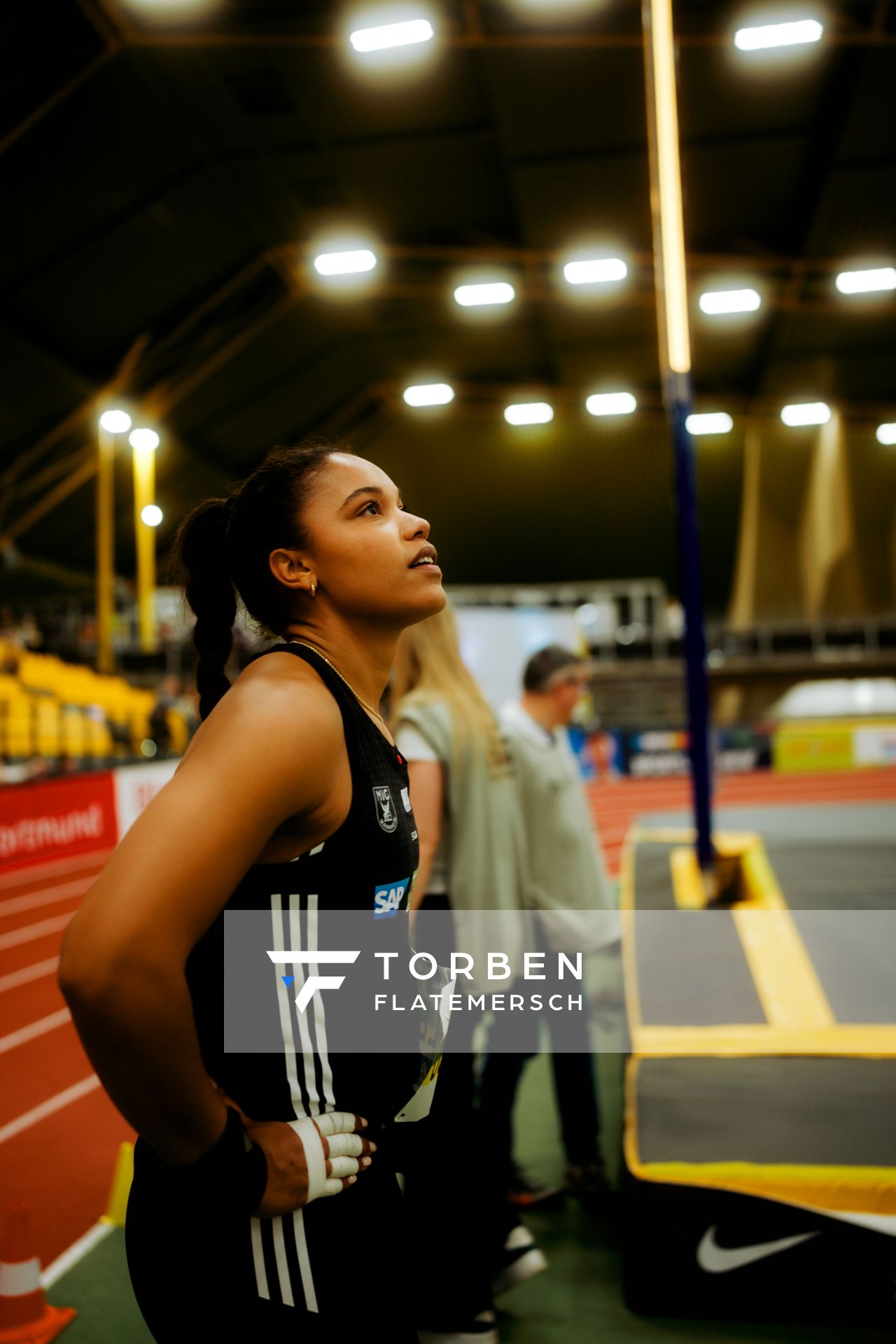 Yemisi Ogunleye (MTG Mannheim) am 27.02.2026 bei den Deutschen Hallen Meisterschaften in der Helmut-Körnig-Halle in Dortmund