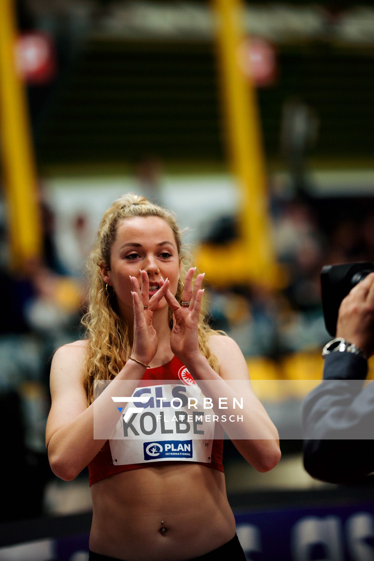 Smilla Kolbe (Eintracht Frankfurt e.V.) am 28.02.2026 bei den Deutschen Hallen Meisterschaften in der Helmut-Körnig-Halle in Dortmund