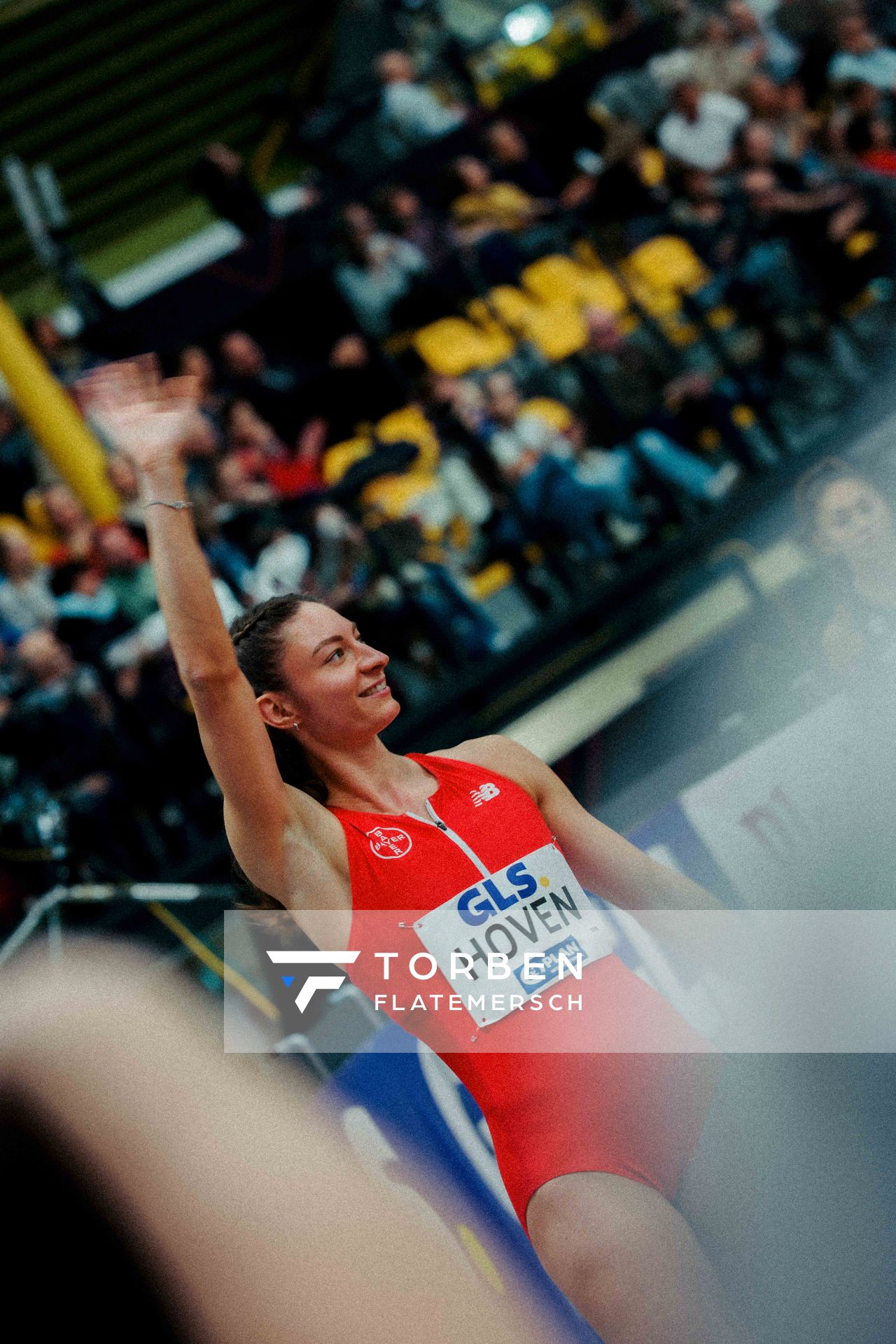 Annkathrin Hoven (TSV Bayer 04 Leverkusen) am 28.02.2026 bei den Deutschen Hallen Meisterschaften in der Helmut-Körnig-Halle in Dortmund