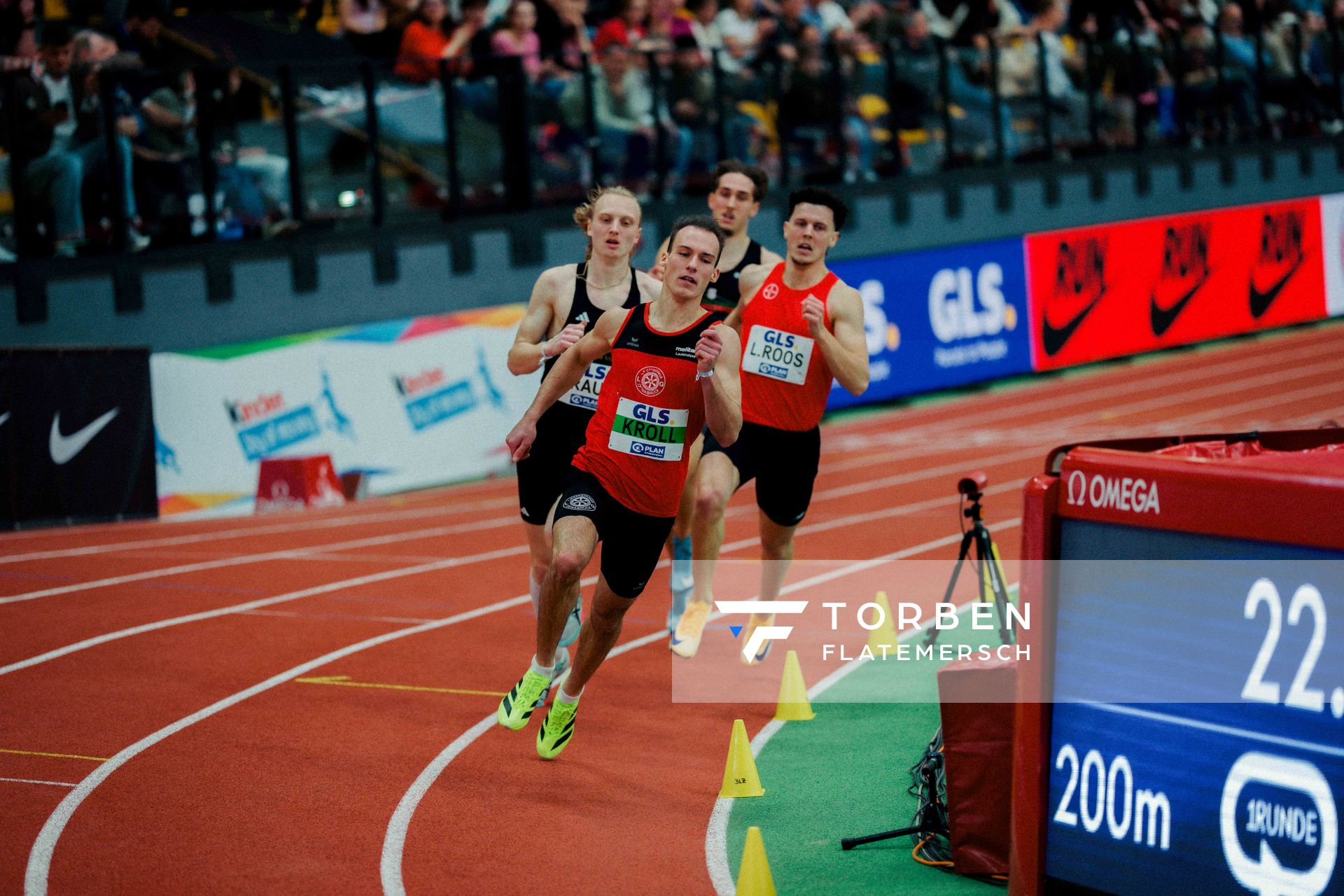 Florian Kroll (LG Osnabrück) am 28.02.2026 bei den Deutschen Hallen Meisterschaften in der Helmut-Körnig-Halle in Dortmund