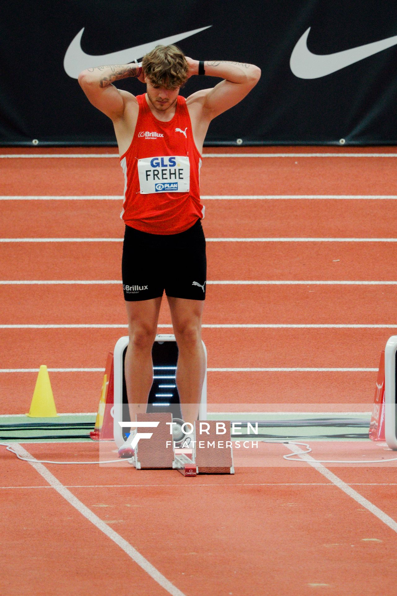 Jan Eric Frehe (LG Brillux Münster) am 28.02.2026 bei den Deutschen Hallen Meisterschaften in der Helmut-Körnig-Halle in Dortmund