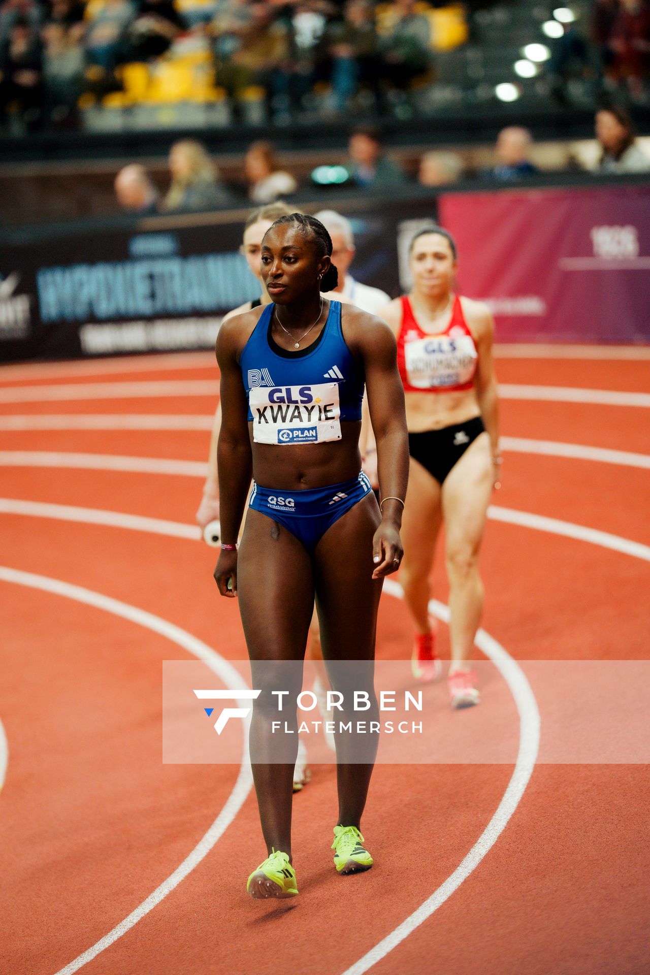 Lisa Marie Kwayie (Berlin Athletics Capital Club) am 01.03.2026 bei den Deutschen Hallen Meisterschaften in der Helmut-Körnig-Halle in Dortmund