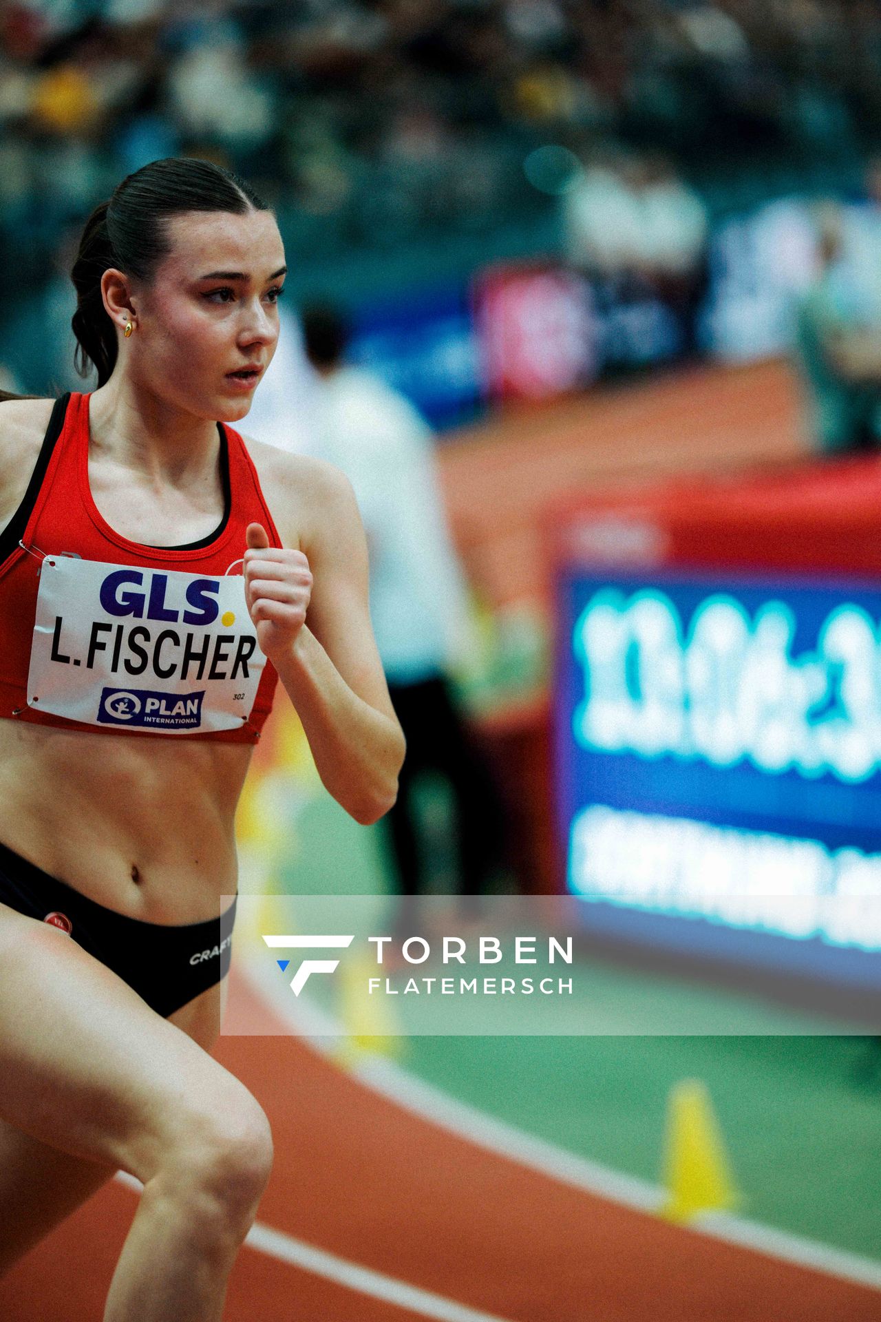 Luna Fischer (VfL Eintracht Hannover) am 01.03.2026 bei den Deutschen Hallen Meisterschaften in der Helmut-Körnig-Halle in Dortmund