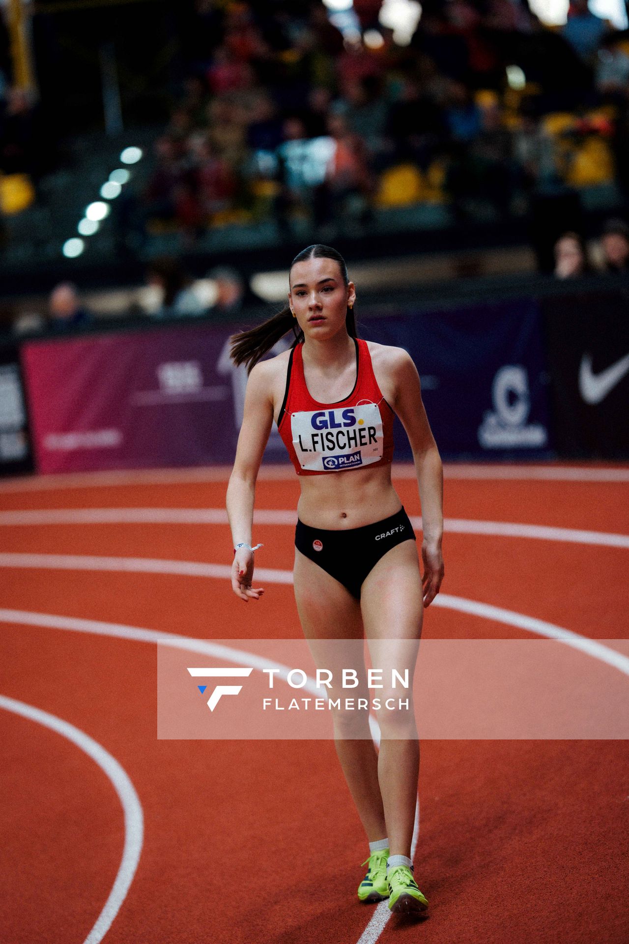 Luna Fischer (VfL Eintracht Hannover) am 01.03.2026 bei den Deutschen Hallen Meisterschaften in der Helmut-Körnig-Halle in Dortmund