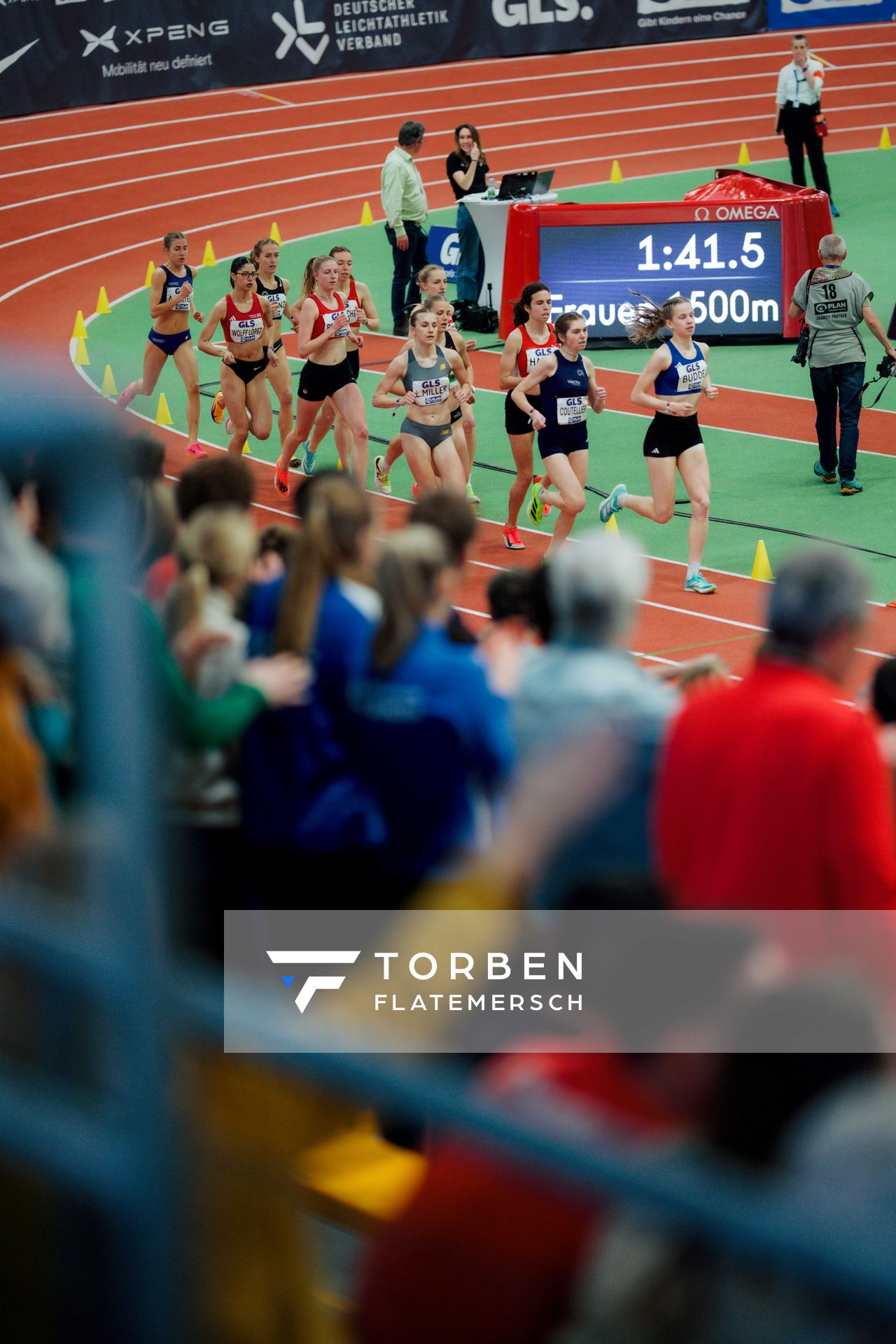 1500m der Frauen am 01.03.2026 bei den Deutschen Hallen Meisterschaften in der Helmut-Körnig-Halle in Dortmund