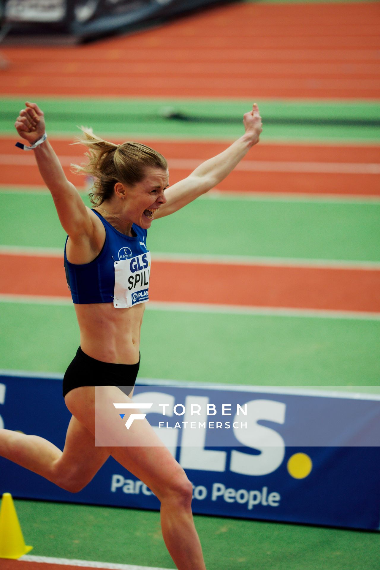 Tanja Spill (TSV Bayer Dormagen) am 01.03.2026 bei den Deutschen Hallen Meisterschaften in der Helmut-Körnig-Halle in Dortmund