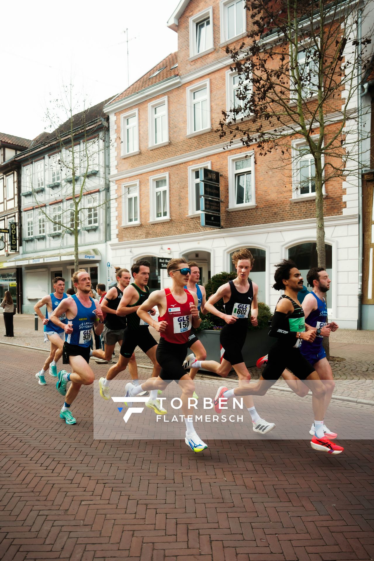 Artur Beimler (LC Cottbus), Anton Saar (Erfurter LAC), Jan Philipp Kisker (LAV Stadtwerke Tübingen) am 08.03.2026 bei den Deutschen Meisterschaften 10 km Straße in Uelzen
