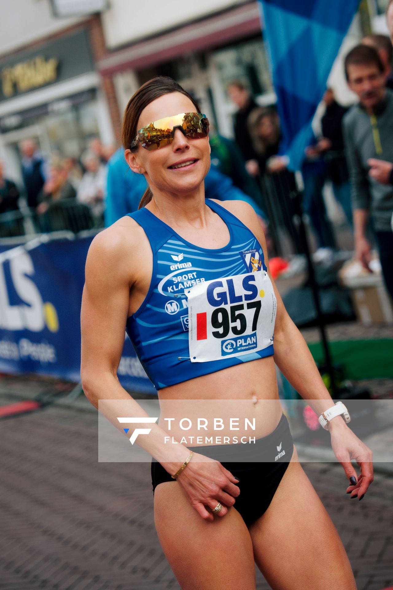 Sabrina Mockenhaupt-Gregor (Tomerdinger LV) am 08.03.2026 bei den Deutschen Meisterschaften 10 km Straße in Uelzen