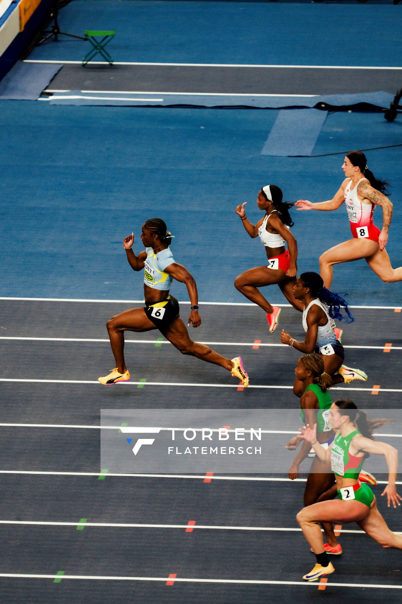Julien Alfred (Saint Lucia) on 21.03.2026 at the World Athletics Indoor Championships 2026 in Torun