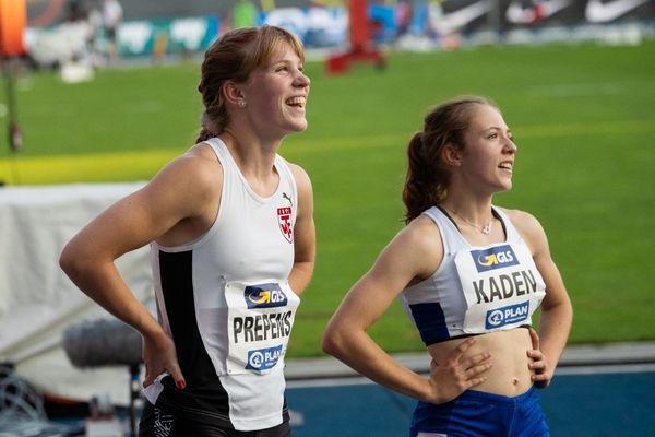 Talea Prepens (TV Cloppenburg) und Lilly Kaden (FC Schalke 04)im 100m Finale am 08.08.2020 waehrend den deutschen Leichtathletik-Meisterschaften 2020 im Eintracht-Stadion in Braunschweig