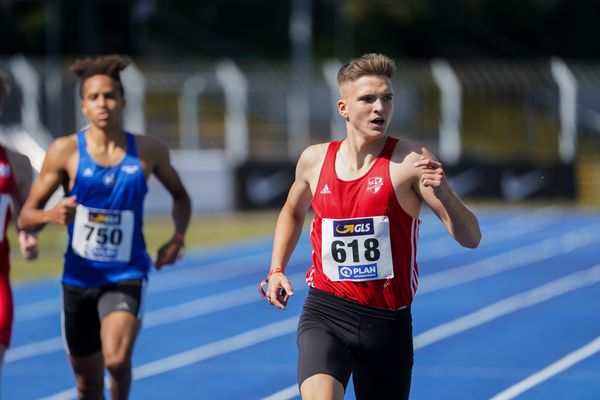 Tyrel Prenz (SC Potsdam) im 400m Vorlauf am 04.09.2020 waehrend den deutschen Leichtathletik-Jugendmeisterschaften im Frankenstadion in Heilbronn (Tag1)