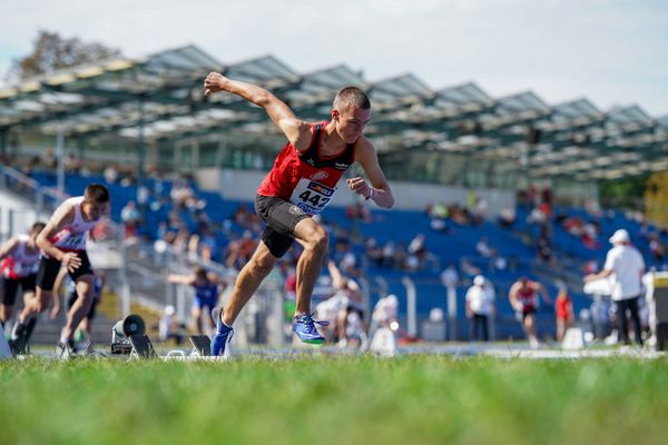 Florian Kroll (LG Osnabrueck) im 400m Vorlauf am 04.09.2020 waehrend den deutschen Leichtathletik-Jugendmeisterschaften im Frankenstadion in Heilbronn (Tag1)