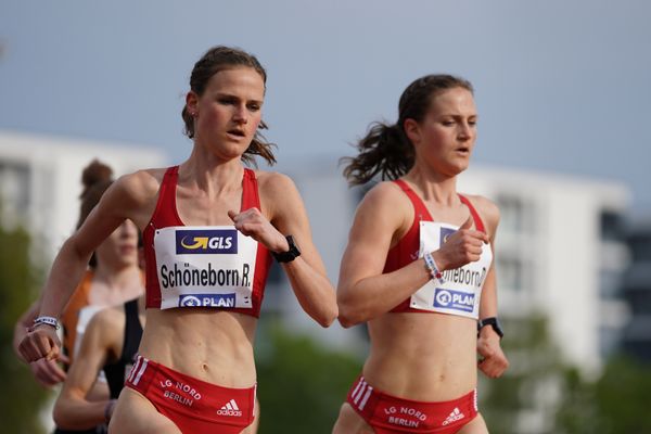 Rabea Schoeneborn (LG Nord Berlin) am 01.05.2021 waehrend der Deutschen Meisterschaften Langstrecke im Otto-Schott-Sportzentrum in Mainz
