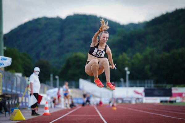 Kira Wittmann (LG Goettingen) im Dreisprung am 26.06.2021 waehrend den deutschen U23 Leichtathletik-Meisterschaften 2021 im Stadion Oberwerth in Koblenz