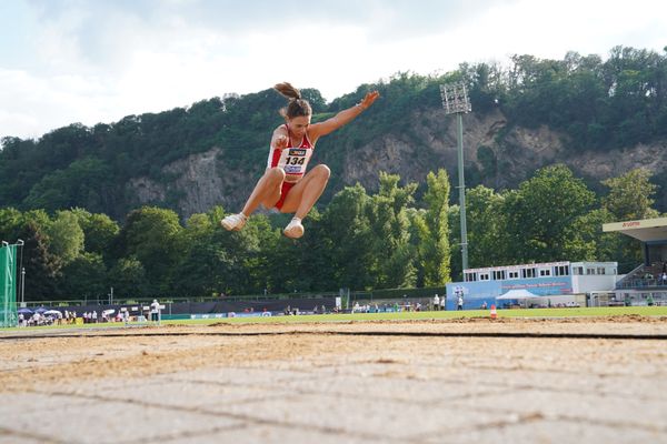 Caroline Joyeux (LG Nord Berlin) im Dreisprung am 26.06.2021 waehrend den deutschen U23 Leichtathletik-Meisterschaften 2021 im Stadion Oberwerth in Koblenz