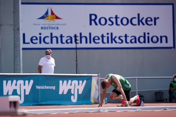 Louis Quarata (VfL Wolfsburg) am 30.07.2021 waehrend den deutschen Leichtathletik-Jugendmeisterschaften 2021 in Rostock