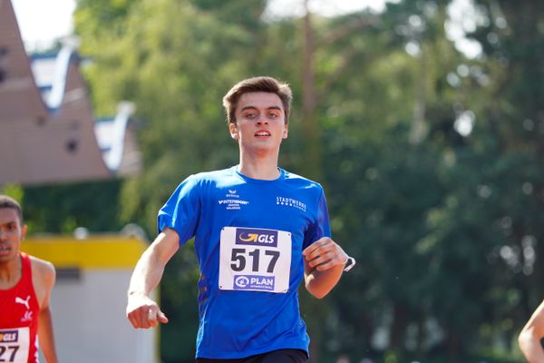 Laurenz Badenhop (TV Jahn Walsrode) im 400m Vorlauf am 30.07.2021 waehrend den deutschen Leichtathletik-Jugendmeisterschaften 2021 in Rostock