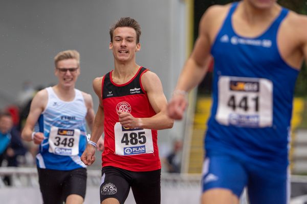 Florian Kroll (LG Osnabrueck) holt Bronze im 400m Finale am 31.07.2021 waehrend den deutschen Leichtathletik-Jugendmeisterschaften 2021 in Rostock (Tag 2)
