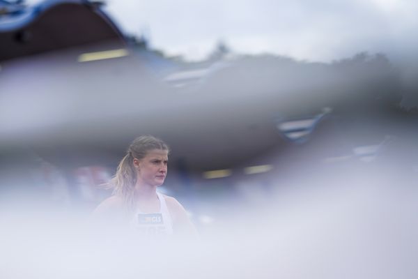 Lara-Noelle Steinbrecher (Sportclub Magdeburg) am 01.08.2021 waehrend den deutschen Leichtathletik-Jugendmeisterschaften 2021 in Rostock (Tag 3)