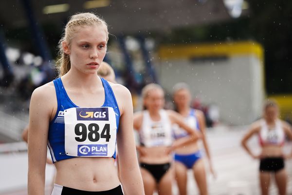 Anna Schall (LG Tuttlingen-Fridingen) am 01.08.2021 waehrend den deutschen Leichtathletik-Jugendmeisterschaften 2021 in Rostock (Tag 3)