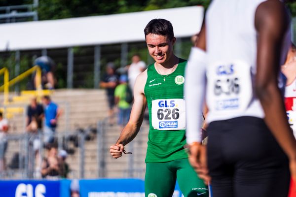 Tobias Morawietz (VfL Wolfsburg) im 100m Finale am 16.07.2022 waehrend den deutschen Leichtathletik-Jugendmeisterschaften 2022 in Ulm