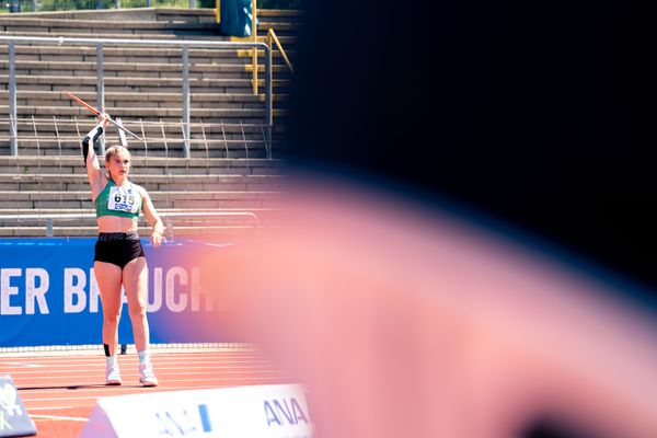 Christina Lahrs (TSV Wehdel) beim Speerwurf am 17.07.2022 waehrend den deutschen Leichtathletik-Jugendmeisterschaften 2022 in Ulm