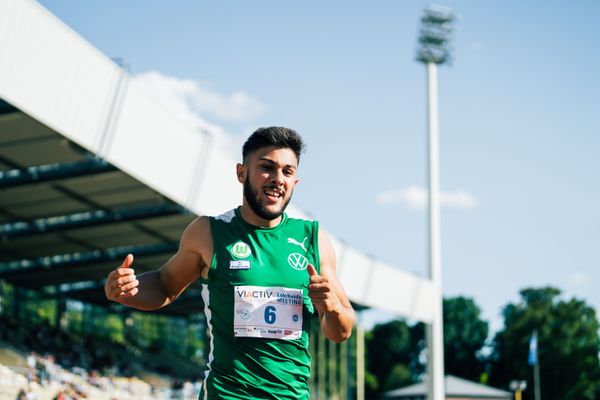 Deniz Almas (VfL Wolfsburg) ueber 100m am 06.08.2022 beim Lohrheide-Meeting im Lohrheidestadion in Bochum-Wattenscheid