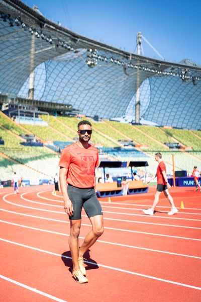 Training mit Patrick Schneider (GER) am 14.08.2022 bei den Leichtathletik-Europameisterschaften im Olympiapark in Muenchen