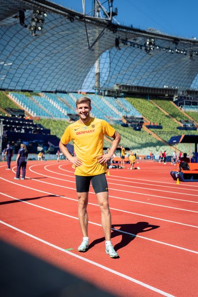 Training mit Fabian Dammermann (LG Osnabrueck) am 14.08.2022 bei den Leichtathletik-Europameisterschaften im Olympiapark in Muenchen