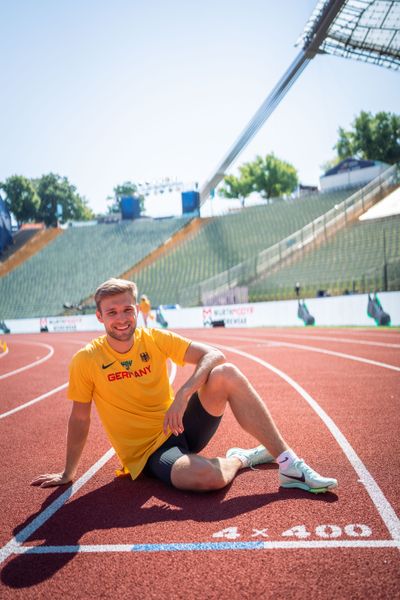 Training mit Fabian Dammermann (GER) am 14.08.2022 bei den Leichtathletik-Europameisterschaften im Olympiapark in Muenchen