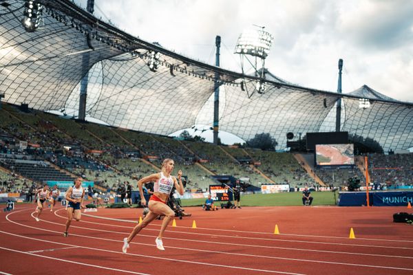Iga Baumgart-Witan (POL) im 400m Vorlauf am 15.08.2022 bei den Leichtathletik-Europameisterschaften in Muenchen