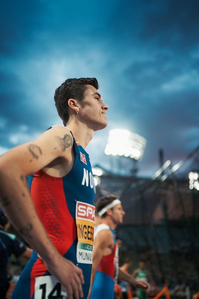 Jakob Ingebrigtsen (NOR) im 1500m Vorlauf am 15.08.2022 bei den Leichtathletik-Europameisterschaften in Muenchen