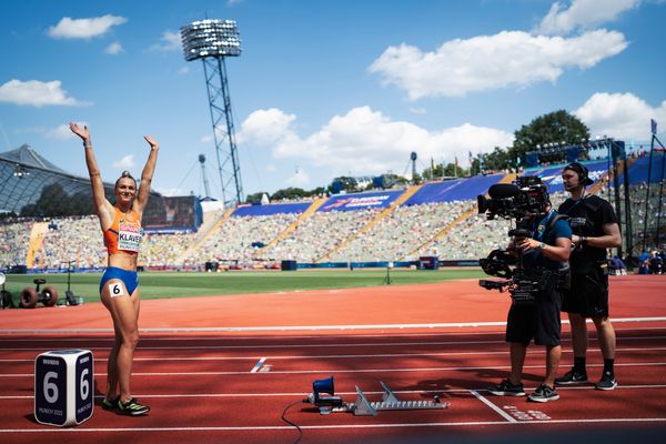 Lieke Klaver (NED) im 400m Halbfinale am 16.08.2022 bei den Leichtathletik-Europameisterschaften in Muenchen