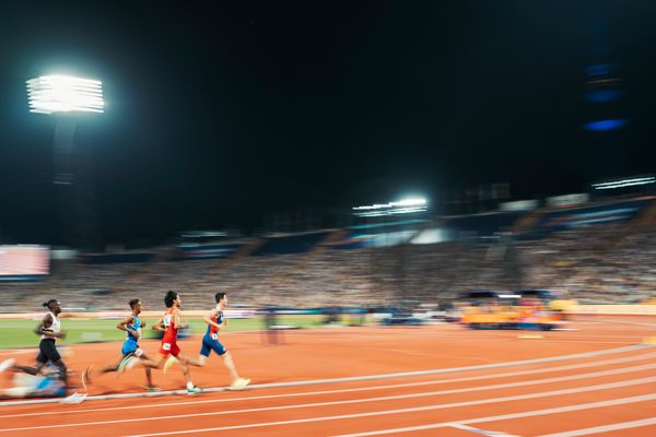 5000m Finale der Maenner mit Jakob Ingebrigtsen (NOR), Mohamed Katir (ESP), Yemaneberhan Crippa (ITA) und Isaac Kimeli (BEL) am 16.08.2022 bei den Leichtathletik-Europameisterschaften in Muenchen