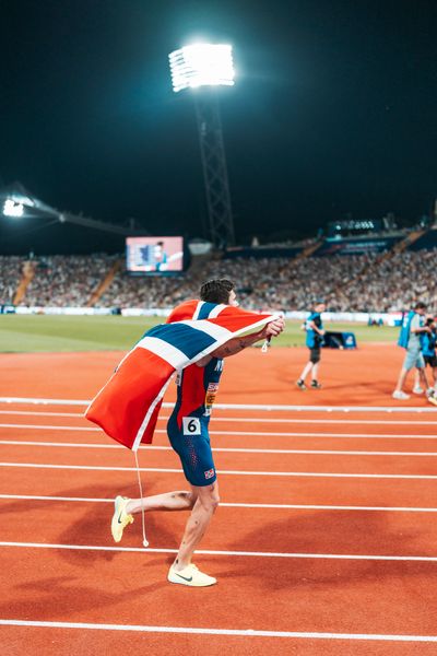 Jakob Ingebrigtsen (NOR) gewinnt die 5000m am 16.08.2022 bei den Leichtathletik-Europameisterschaften in Muenchen