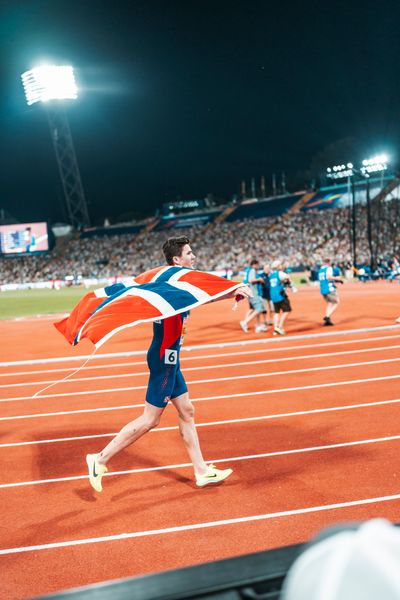 Jakob Ingebrigtsen (NOR) gewinnt die 5000m am 16.08.2022 bei den Leichtathletik-Europameisterschaften in Muenchen